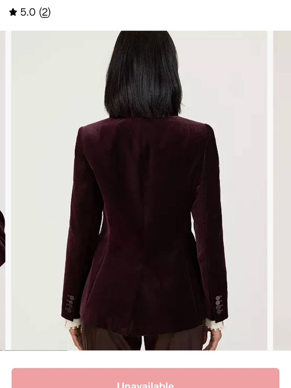 REISS Velvet Suit in Burgendy - Picture 4 of 11